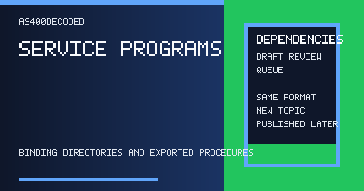 IBM i modules and binding directories layout