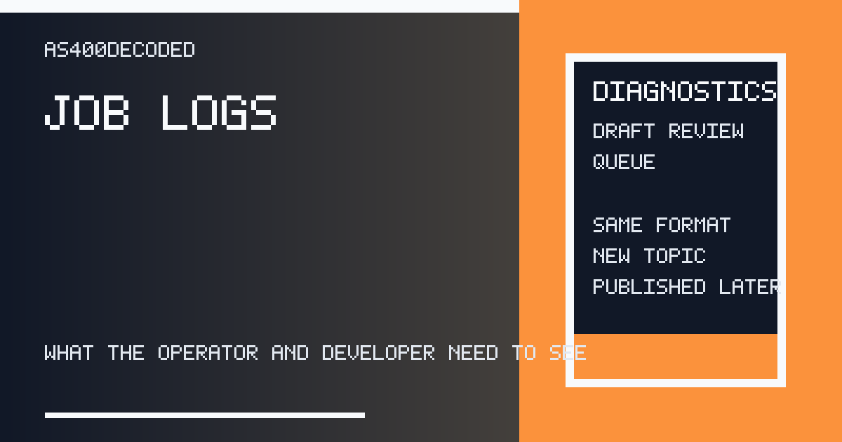 IBM i error handling and message control layout