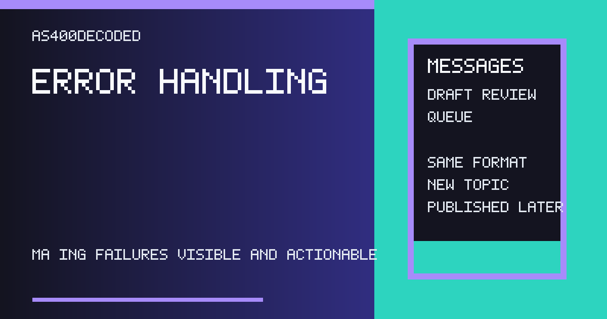 IBM i Error Handling and Message Control Explained